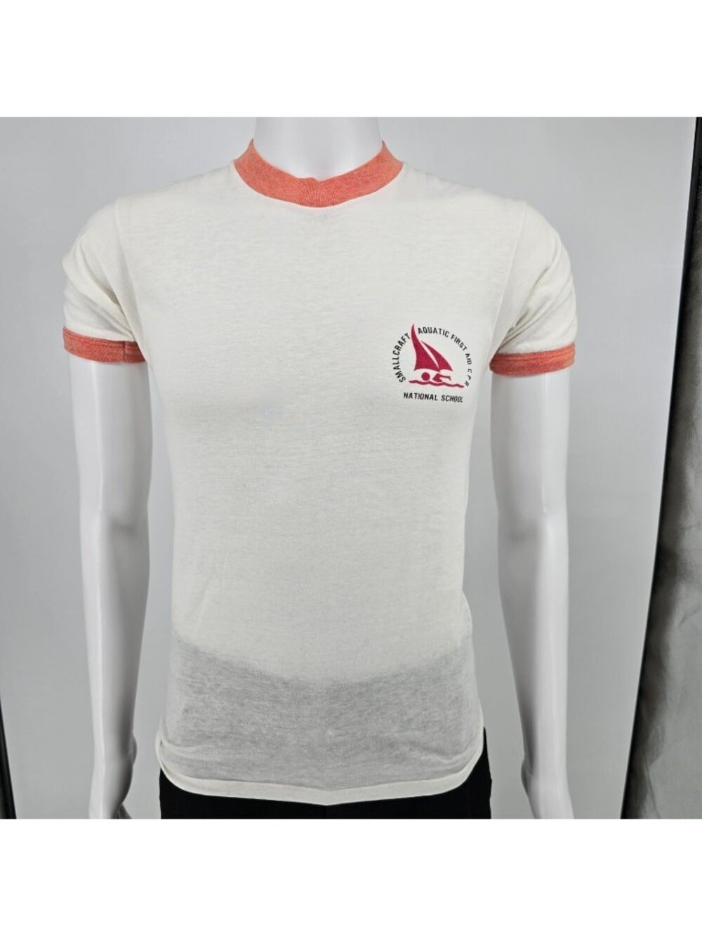 Vintage 1970s Smallcraft Aquatic First Aid CPR National School Ringer Tee (XS)